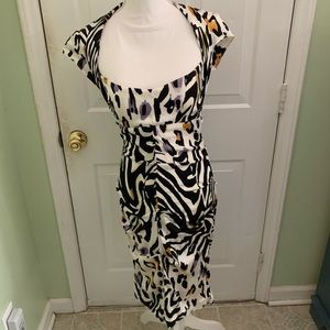 Caché Backless Animal Print Dress